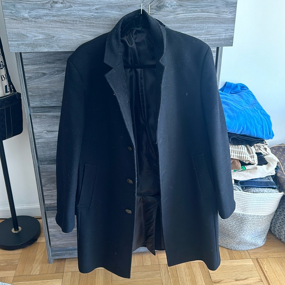 Black polo top coat